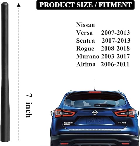 Miniatura 2 de Antena de techo de 7 pulgadas compatible con Nissan Rogue 2008-2016  Versa Sentra Murano Altima Antena de repuesto para automóvil 28215-8H700