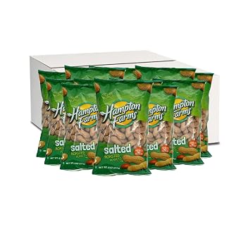 Hampton's Roasted Salted In Shell Peanuts, 8 Ounce Bag (12-Pack)