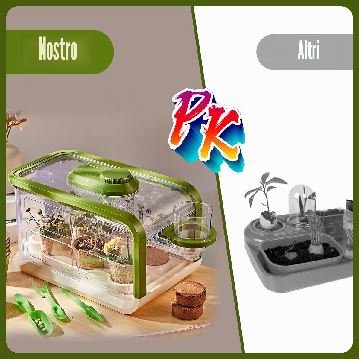 Mostop Kit per la coltivazione di piante per bambini con sistema di irrigazione a goccia e luce LED per coltivare la serra, set di giardinaggio per bambini, kit di piantagione scientifica educativa