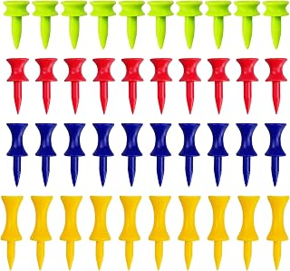 ZTXPRO 40 Pieces Golf Tees in 4 Sizes,25mm/31mm/37mm/43mm Plastic Mixed Colour Golf Tees, Practice Golf Tees Accessories