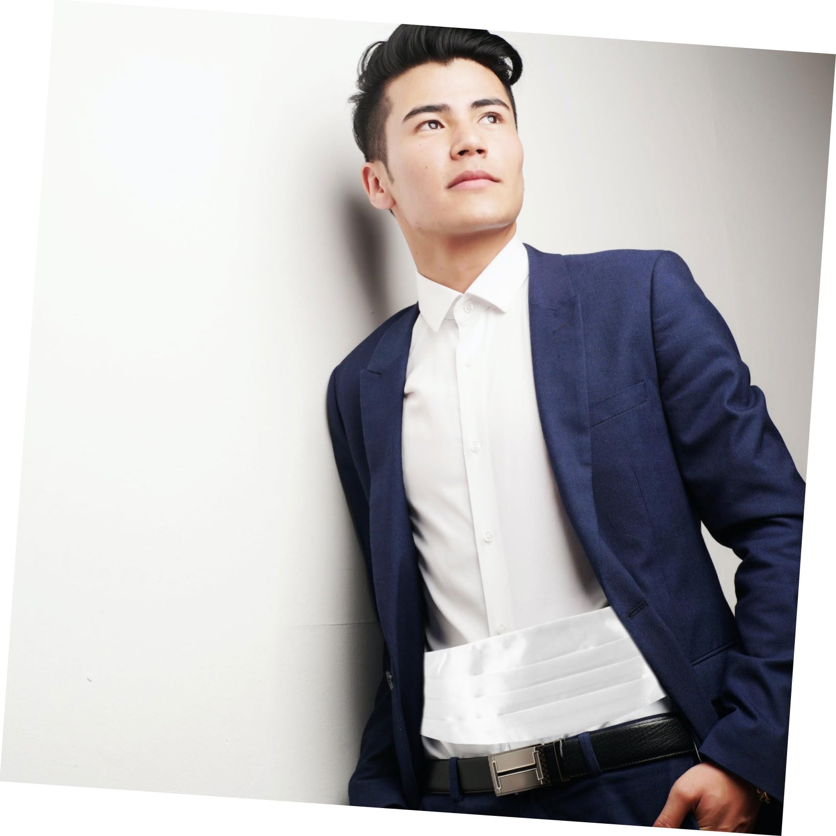 KESYOO Suit Girdle Suits Suit for Men Groomsmen Tuxedo Waist Band Men Cummerbund Formal Black Vest Men Tuxedo Cummerbund Gold Ties for Men Tuxedo Waist Sash Suit Cummerbund White Iron