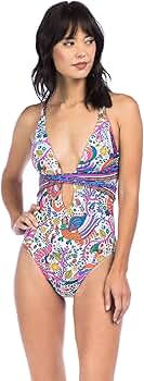 Trina Turk Women's Standard V-Neck Front Keyhole One Piece