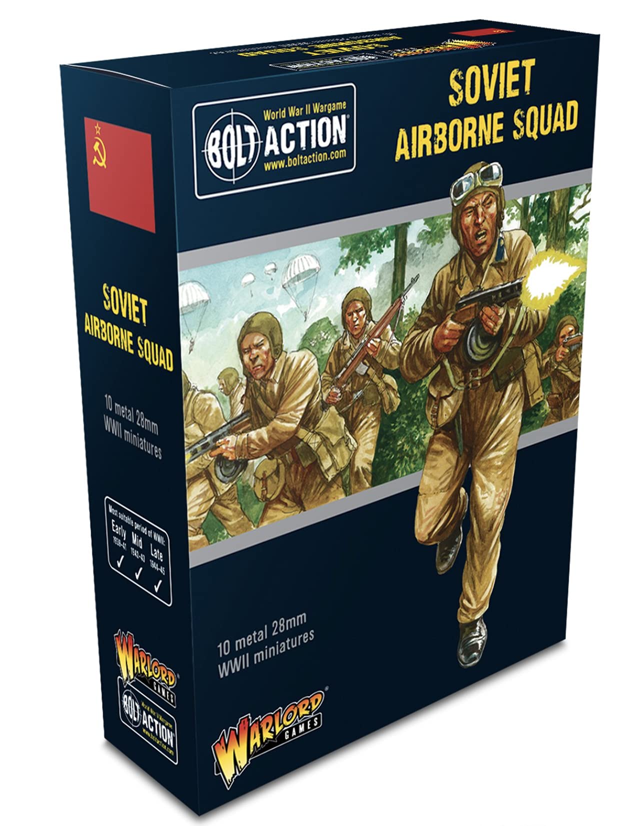 Warlord Games Metallic Soviet Airborne Squad - 28Mm Scale Metal Miniatures For Bolt Action Highly Detailed World War 2 Miniatures For Table-Top Wargaming