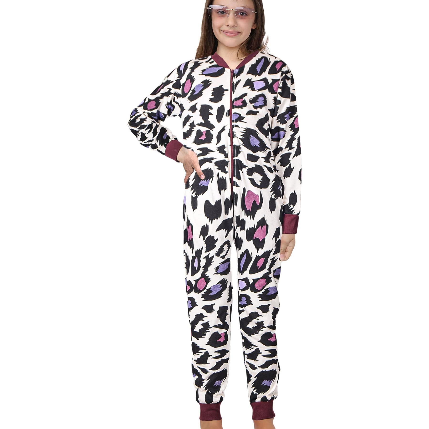 A2z 4 Kids Girls White Cotton Onesie Pyjamas Lounge Wear Comfy Kids Sleepsuit - Cotton Onesie 154 ._9-10