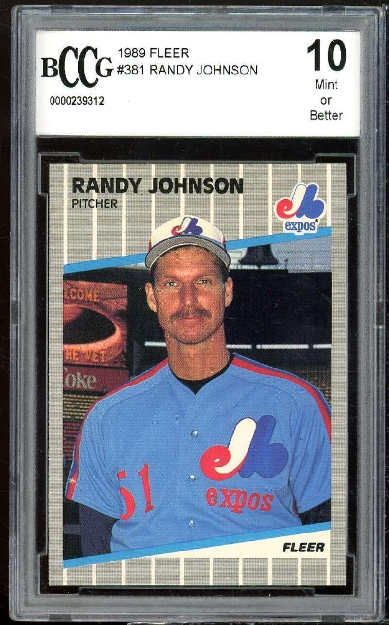 Randy Johnson Rookie Card 1989 Fleer #381 BGS BCCG 10 - Baseball Slabbed Rookie Cards