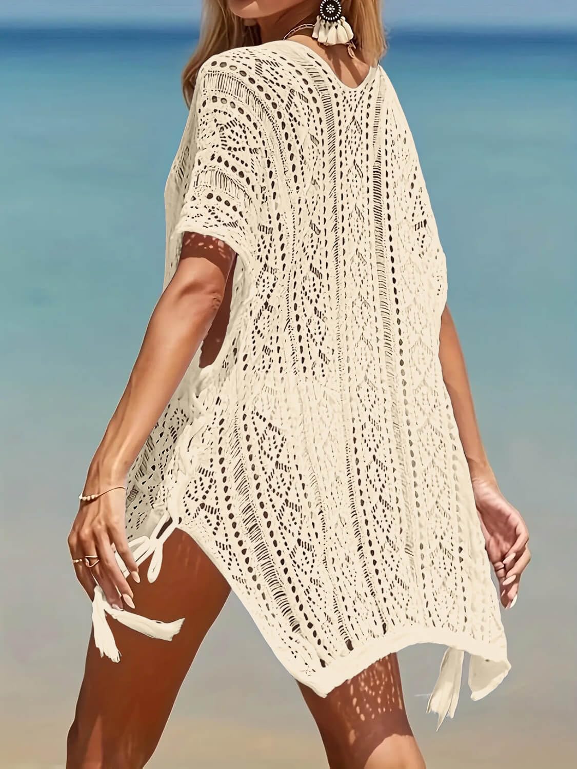 Traje de baño para mujer, vestido de ganchillo para playa, alberca, traje de baño — view 3