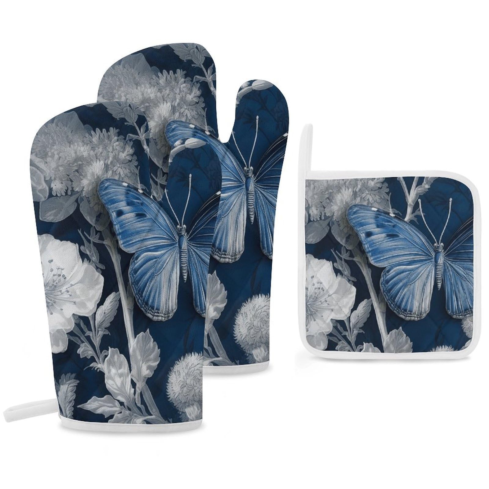 Gants de cuisine et maniques de campagne motif amusant isolant micro-ondes