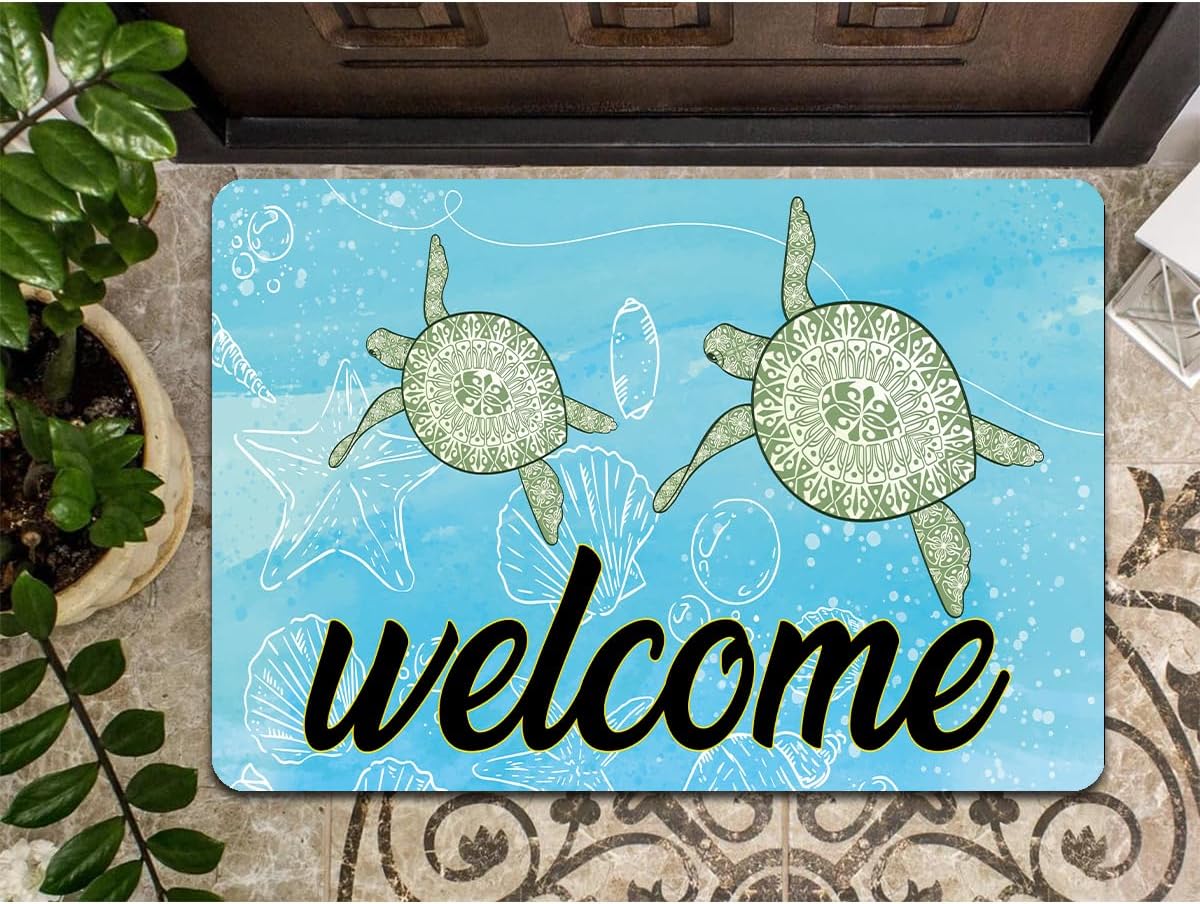 Welcome Mat with Rubber Back 18"(W) x 30"(L)Steampunk Cat SUP Black Cat Quirky Funny Dogs Theme Doormat for Entrance Way Decorative Mats for Front Porch Entry Door Mat No Slip Kitchen Rugs and Mats