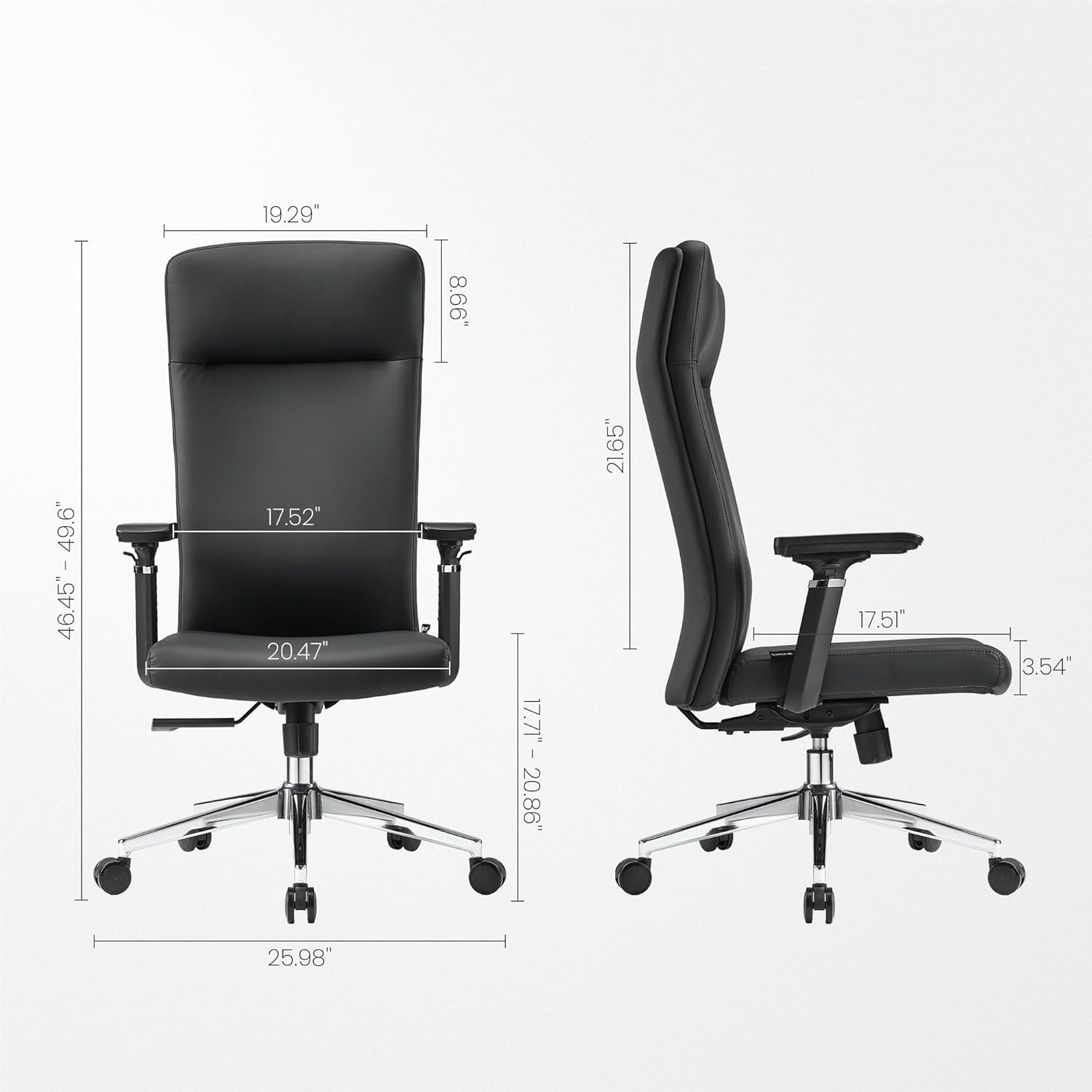 EUREKA ERGONOMIC Eris High Back Leather Desk Chair, Executive Computer Chair with Adjustable 4D Armrests and Large Headrest, Ergonomic Lumbar Support for Home Office(Pack of 10, Black)