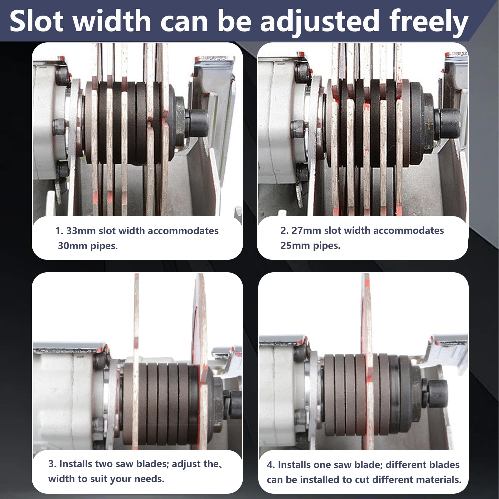Mauernutfräse,4000W Elektrische Mauernutfräse Schlitzfräse, 7500rpm-einstellbare Tiefe/Breite-5×125mm Blätter, Wasserpumpe mit 3m Schlauch-Staubfrei mit Absauganschluss, für Beton, Marmor, Ziegel.