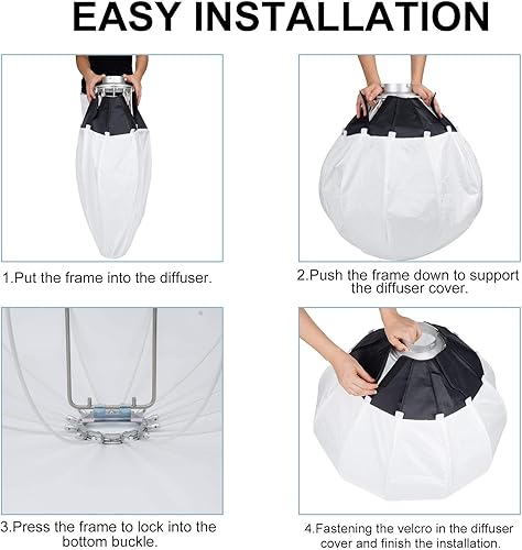 Miniatura 4 de GODOX Softbox Lantern Softbox CS-65D 25.6in Bowens Mount Softbox Modificador de luz suave para Aputure 300D Mark II 120D SL-60W VL150 SL150WII FV150