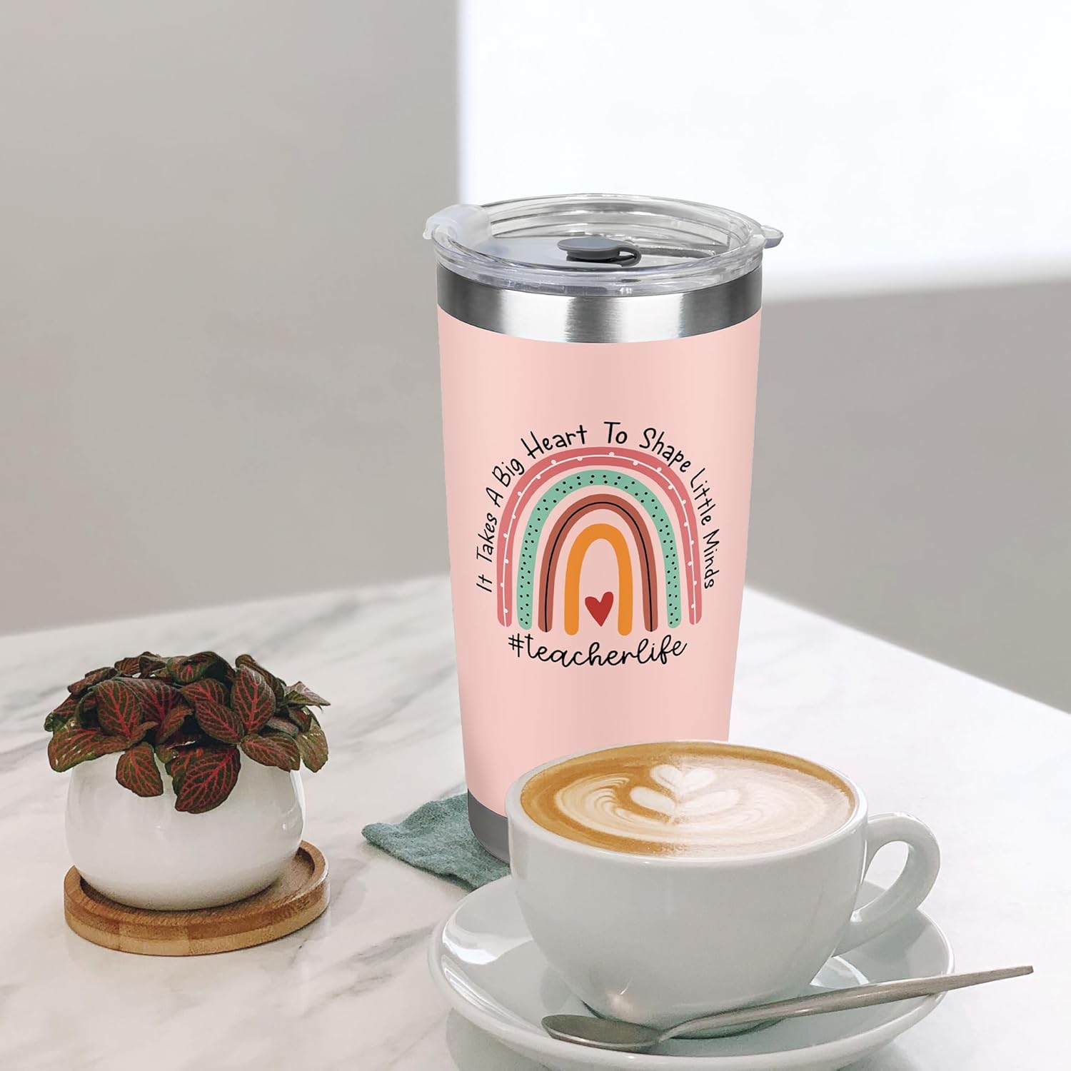 Teacher Appreciation Gifts - Teacher Gifts for Women - Teachers Appreciation Week, Back To School, Birthday, Christmas Gift - Thank You Gift Ideas for Teachers - 20 Oz Pink Tumbler - Image 5