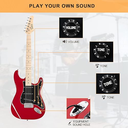 Vista 50 de GLARRY - Guitarra eléctrica de tamaño completo para zurdos de 39 pulgadas, para principiantes amantes de la música, con amplificador de 20 W y Verde