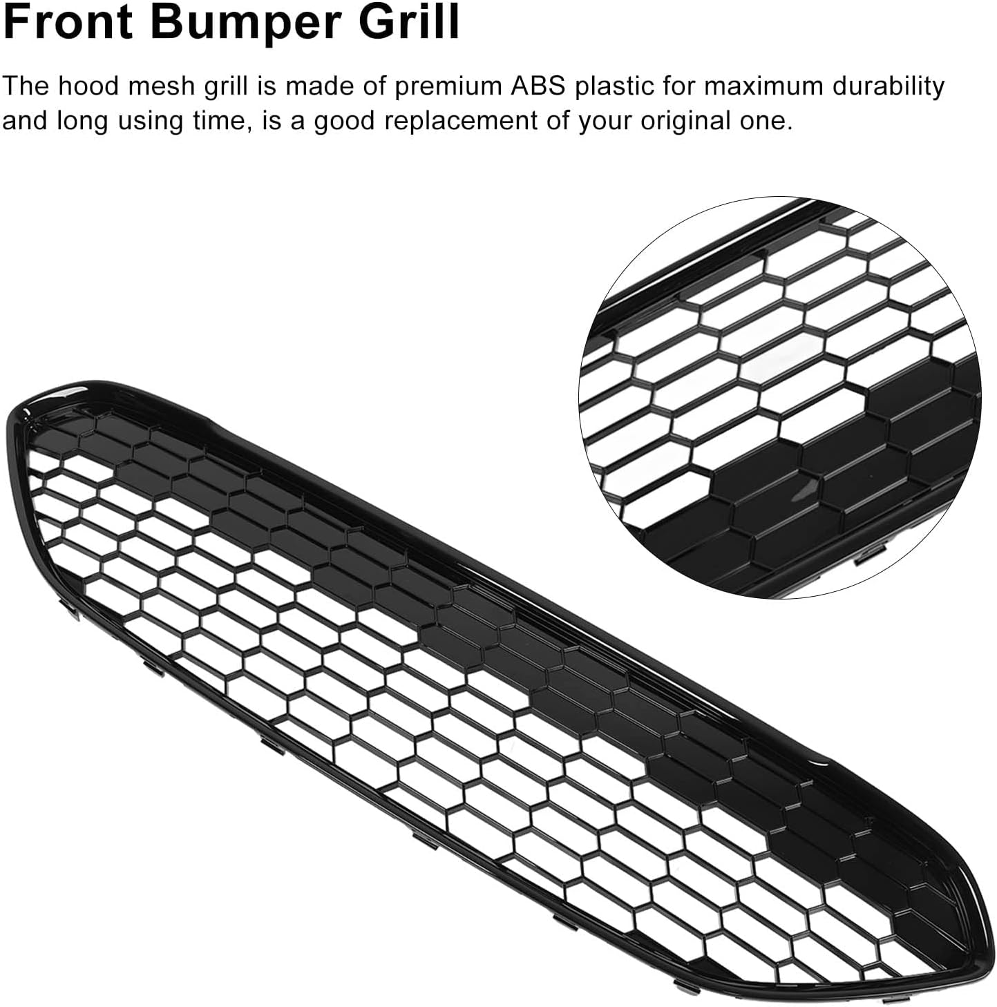 ARAMOX Front Bumper Grille, 1778260 Front Bumper Upper Grill Cover Glossy Black Replacement for 2013?2017