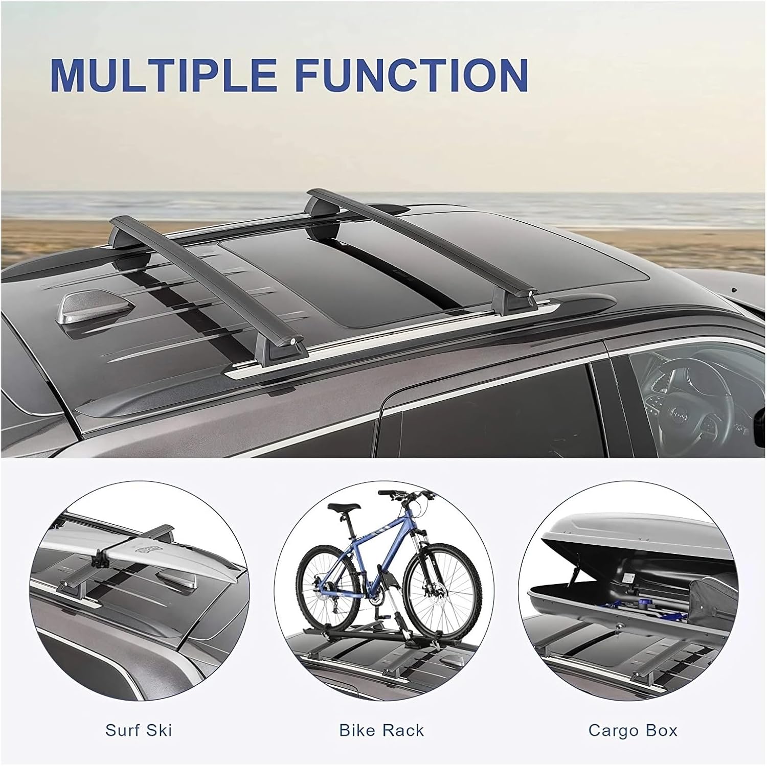roof rack for, Compatible For JEEP Grand Cherokee 2010-2022 Roof Bar Car Special Aluminum Alloy Belt Lock Lamp Roof Luggage WK2 SRT-8 STEEL RAILS