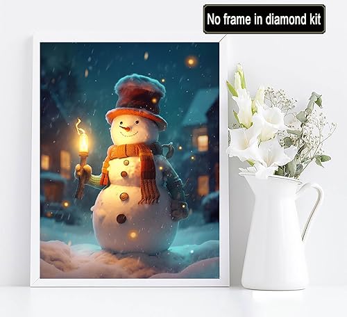 Miniatura 2 de Diymood Pintura por números para adultos, muñeco de nieve, pintura al óleo de Navidad, pintura acrílica por números, kits para niños y adultos