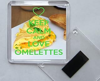 Keep Calm and Love Omelettes - Square Acrylic Fridge Magnet