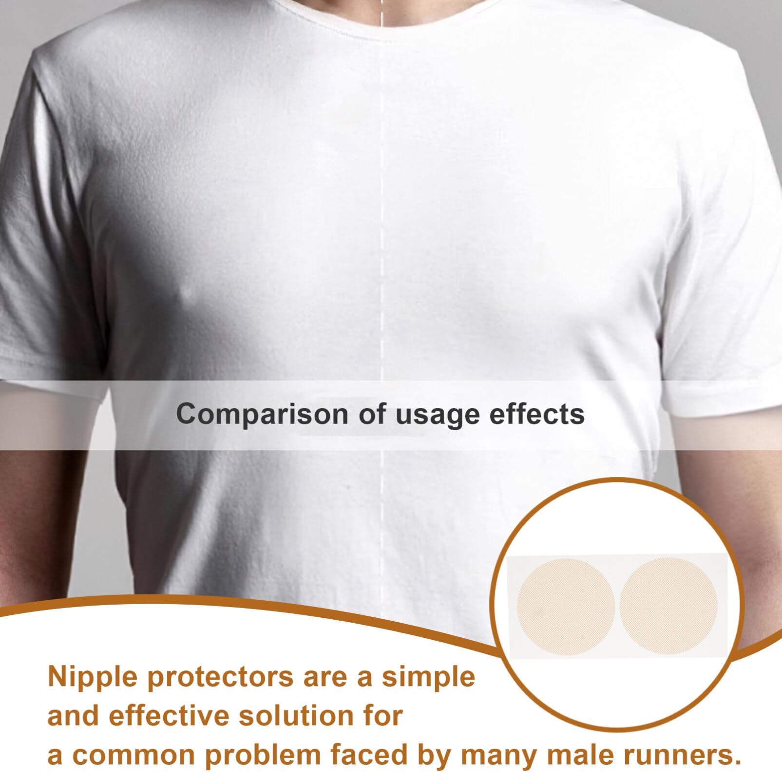 GALPADA 20pairs Protectors Ultra-Thin Breast Patches Invisible for Running Chafing Prevention Comfortable Sports Accessory for Male Runners Skin Tone