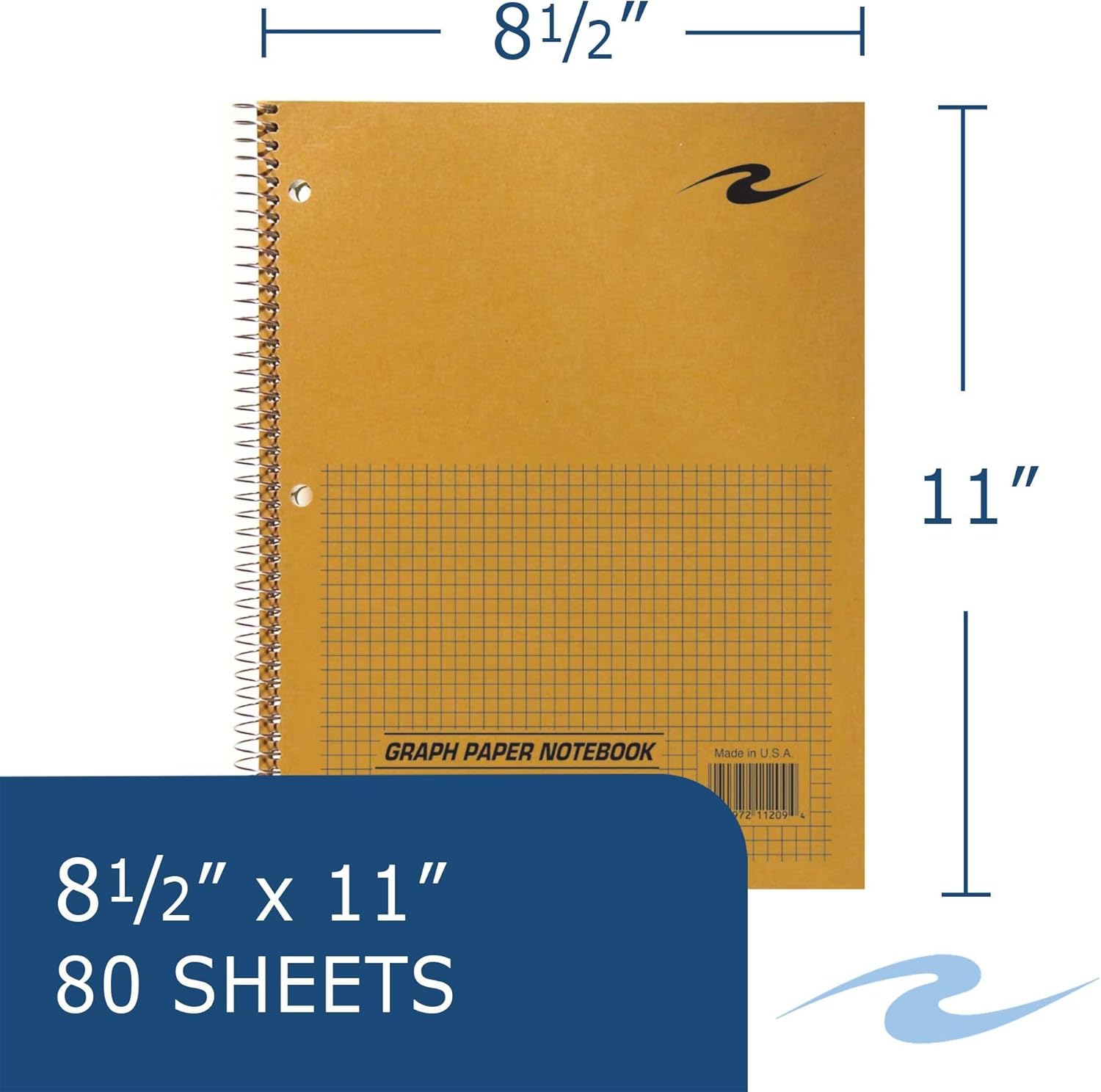 Roaring Spring Lab Notebook, 1 Subject, Wirebound, Graph Ruled,80 Sheets,