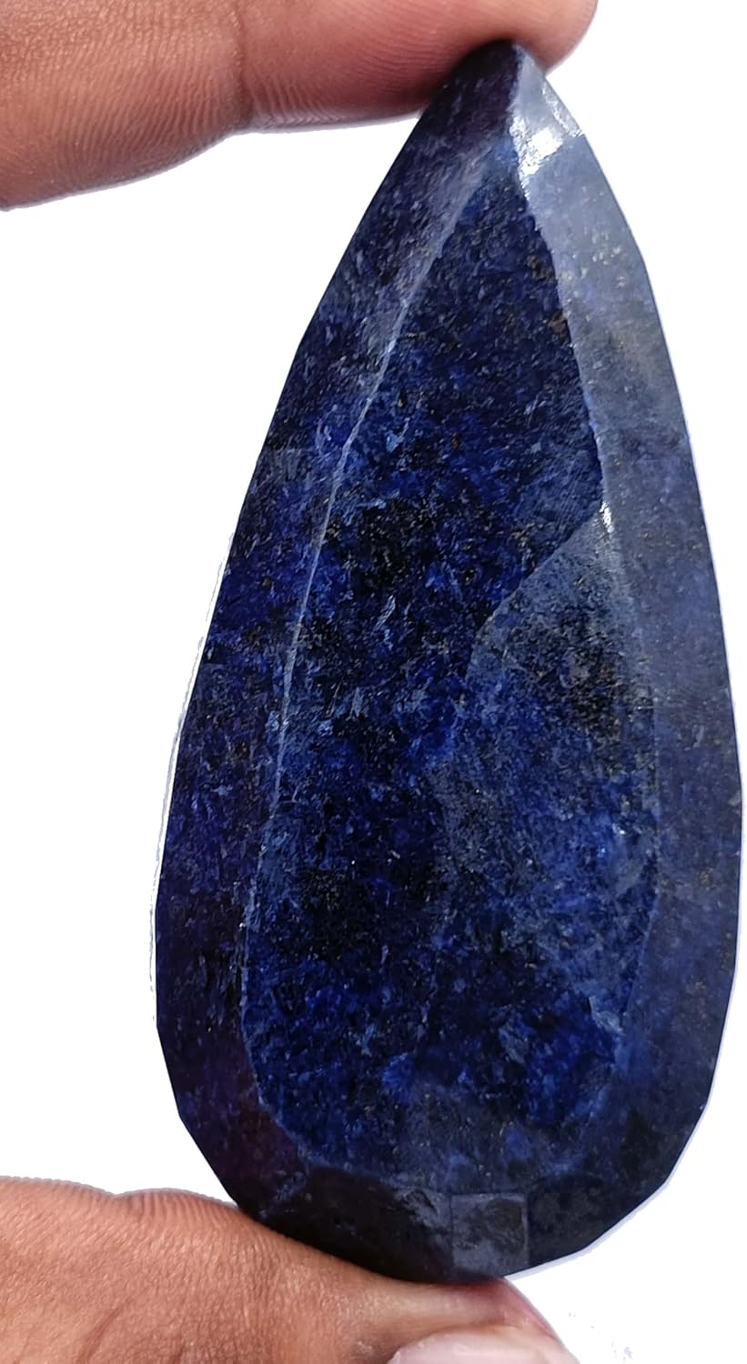 Globalgems huge Blue Sapphire Natural 624 Carat Certified Opaque Faceted pear Cut Loose Gemsstone