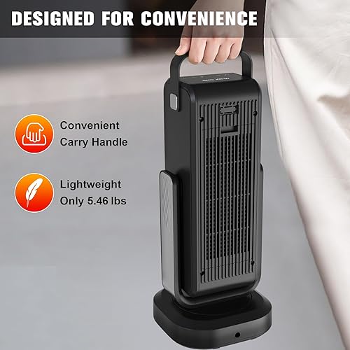Miniatura 6 de Space Heater Indoor, Portable Heater for Large Room - 17" Ceramic Tower Space Heaters for Indoor Use, Fast Heating wThermostat, 90 Oscillation,