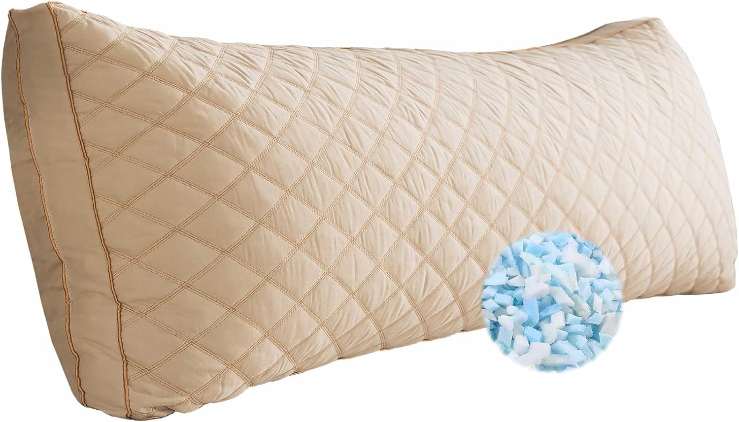 Memory Foam Body Pillow For Adults - 20x60 Inch Firm Long Pillow For Side Sleepers & Pregnancy (White)