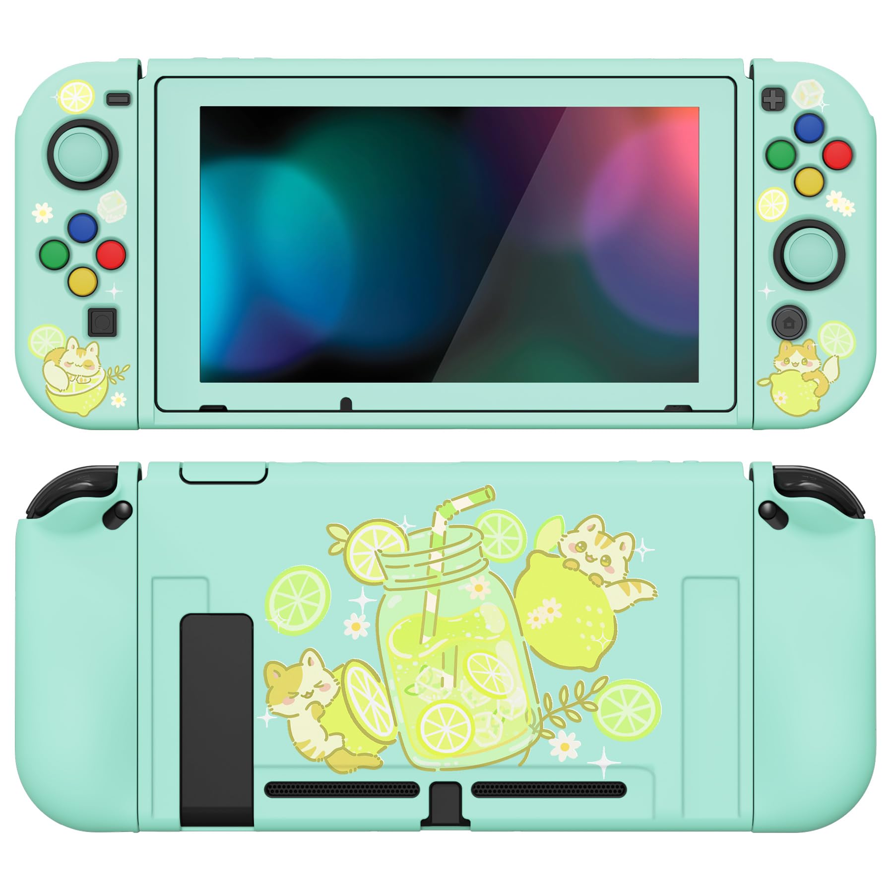 playvital ZealProtect Soft Protective Case for Nintendo Switch, Flexible Cover Protector for Switch with Tempered Glass Screen Protector & Thumb Grips & ABXY Direction Button Caps - Donut Odyssey — view 55