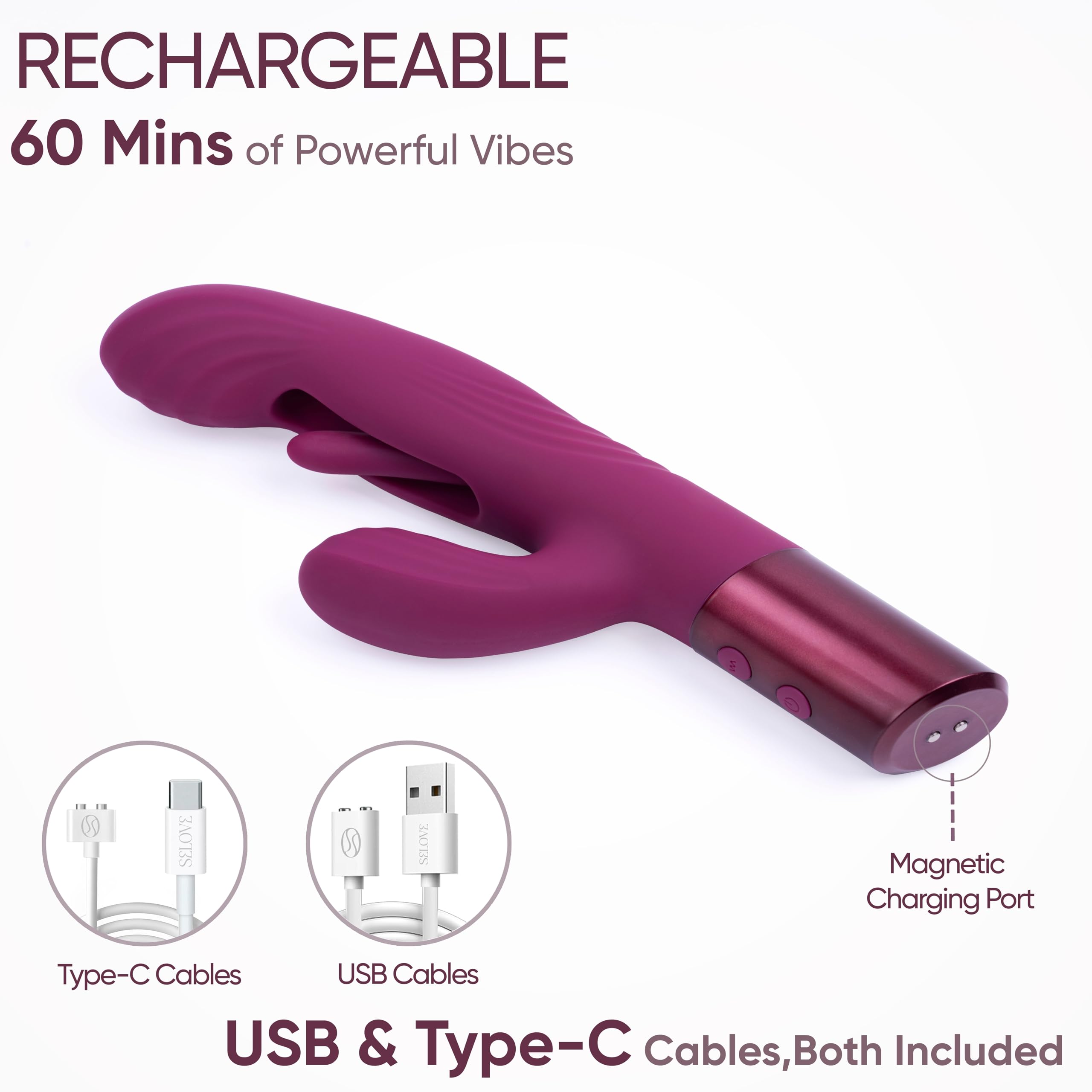 SELOVE Fluttery Vibratore Rabbit Punto G e Clitoride (Viola Intenso)