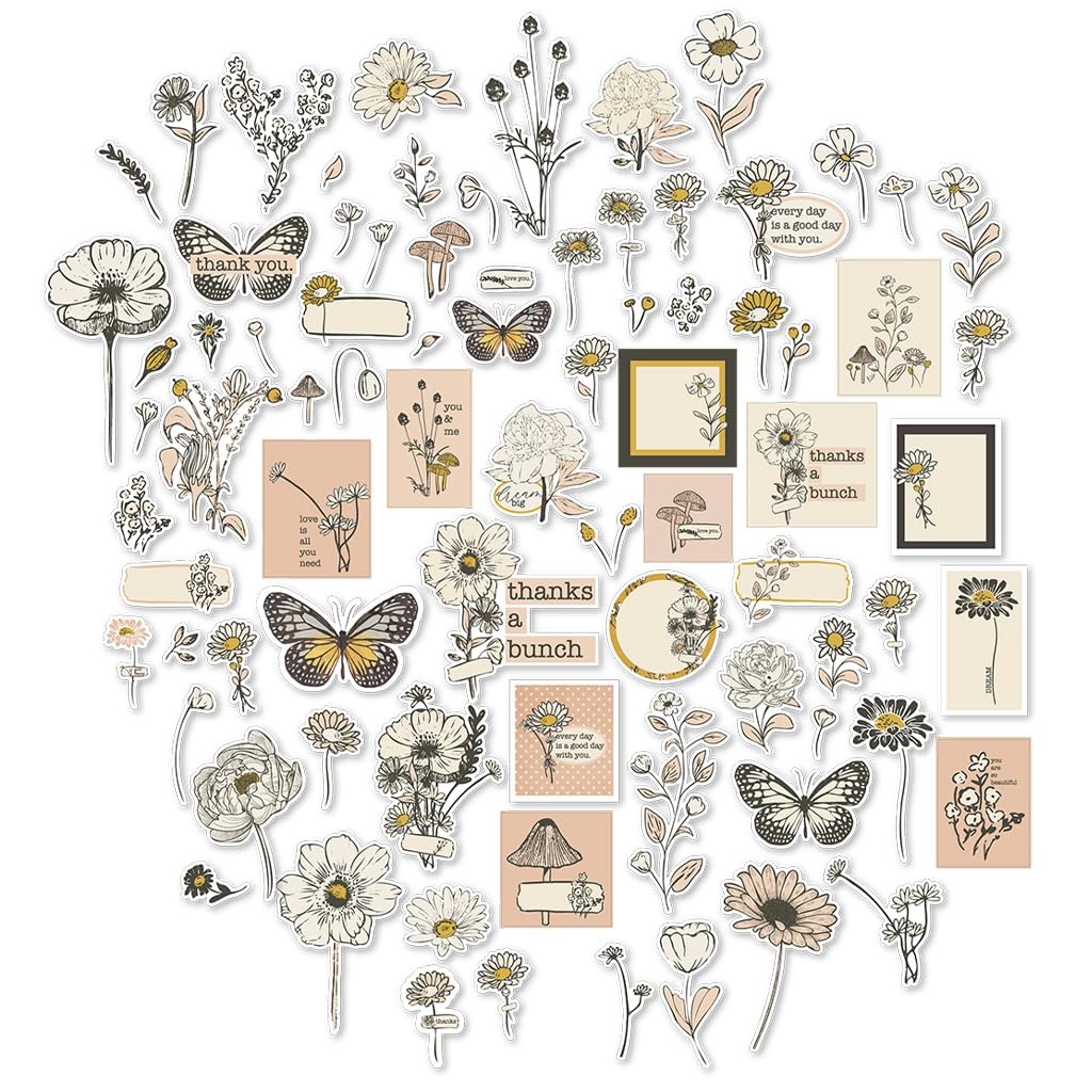 Paper Die Cuts - A Good Day-Pink - for Baby Girl Spring Springtime - Over 60 Die Cuts - 80lb Cardstock Scrapbook - by Miss Kate Cuttables