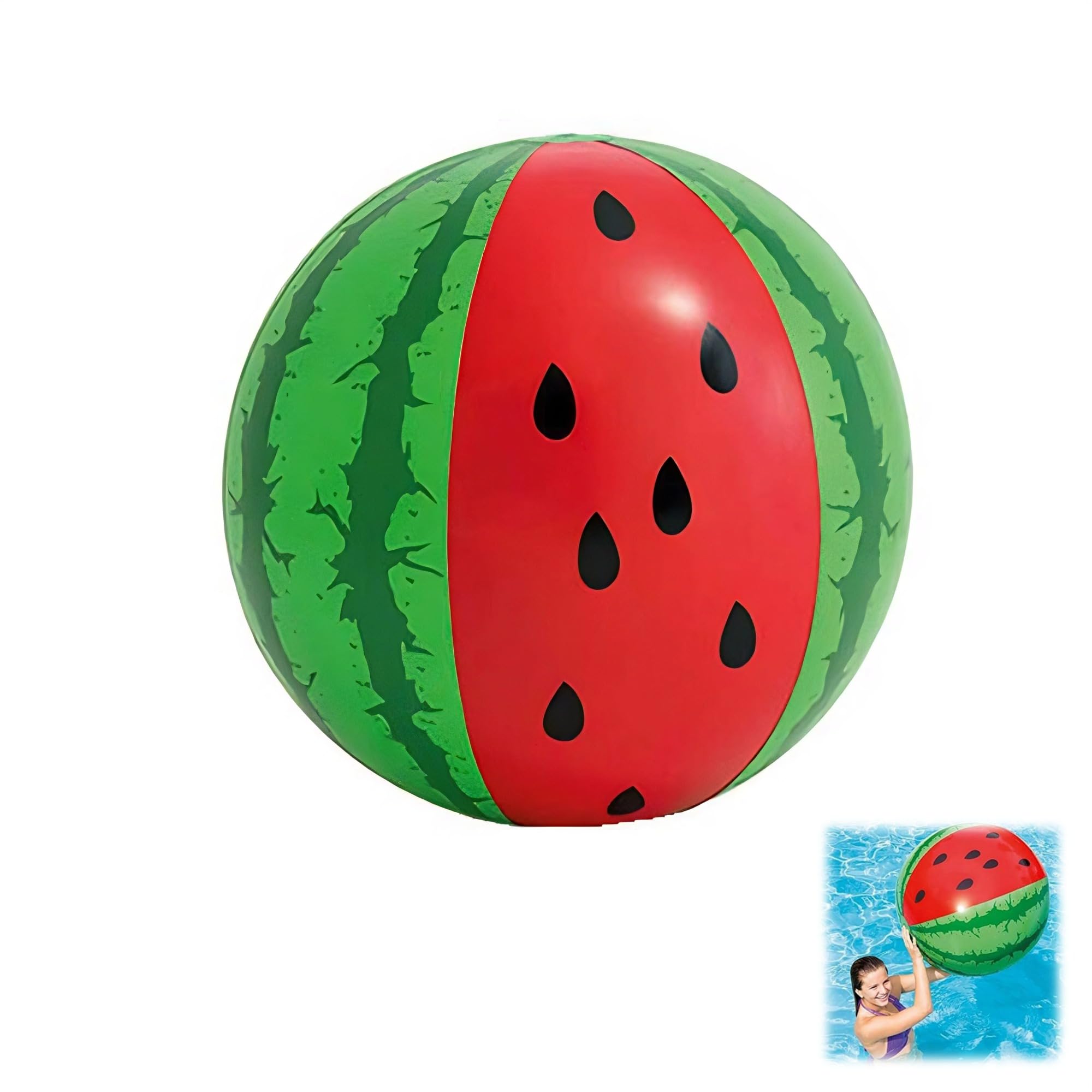 WREWING Inflatable Watermelon Beach Balls Floats Toys, 75cm Thickened Giant Design, for Adults Kids Pool Beach Party