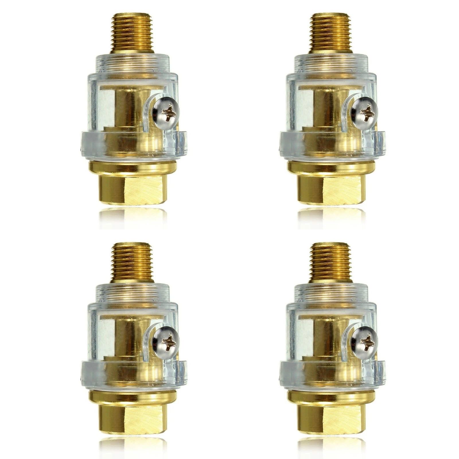 Mini lubrificatore in linea for aria compressa con porta NPT da 1/4" for utensili pneumatici e sistemi di compressione(4 pack)