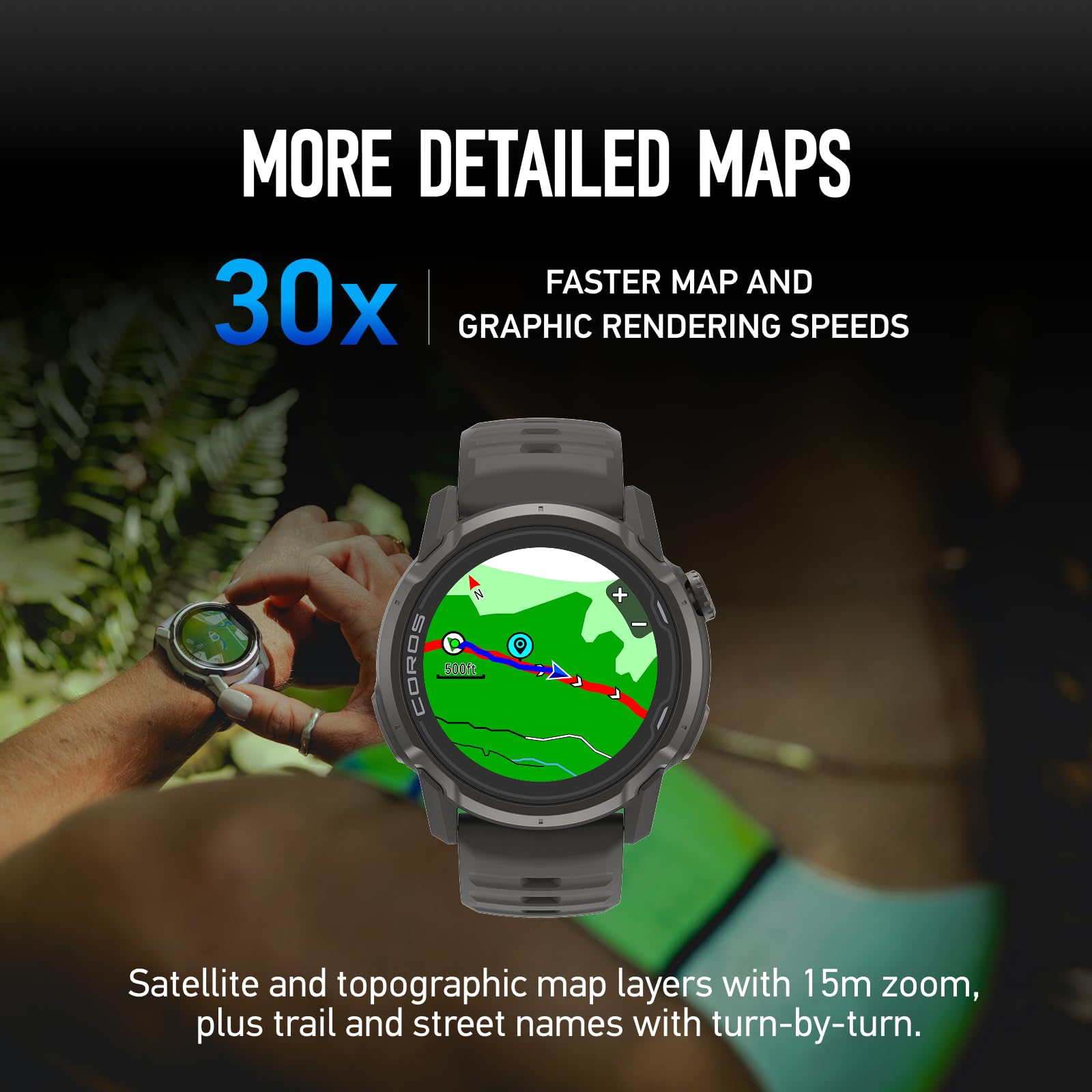 COROS APEX 4 (42mm) Watch 1.2" MIP Touchscreen, Global maps with Turn-by-Turn Navigation, 34 Days Battery Life, Voice Pins, and Hands-Free Calls, for Running, Skiing, and Climbing - Black