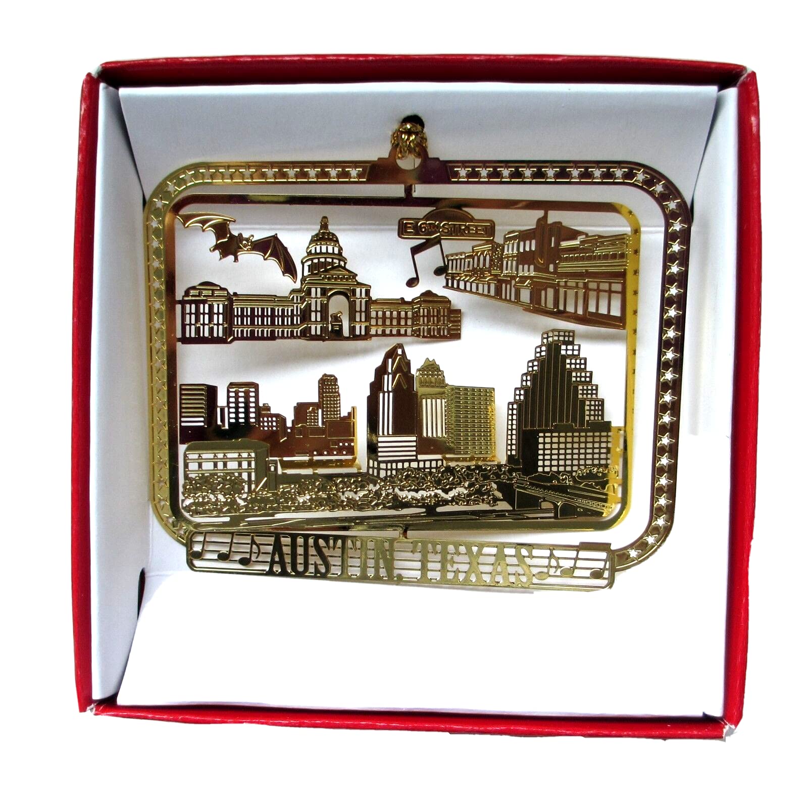 Amazon Com Austin Texas Christmas Ornament 6th Street Music Bat Bridge Brass City State Tx Souvenir Travel Gift Home Kitchen