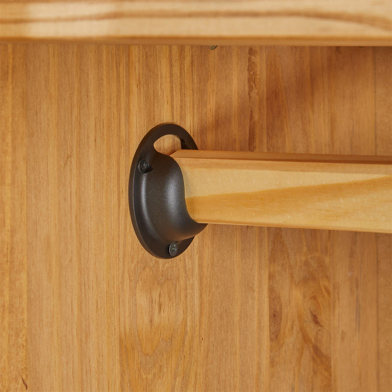 CARO-Möbel Kleiderschrank Cancun im Landhaus Stil, Garderobenschrank mit 2 Türen aus Kiefer massiv, Drehstürenschrank mit gebeizter gewachster Oberfläche