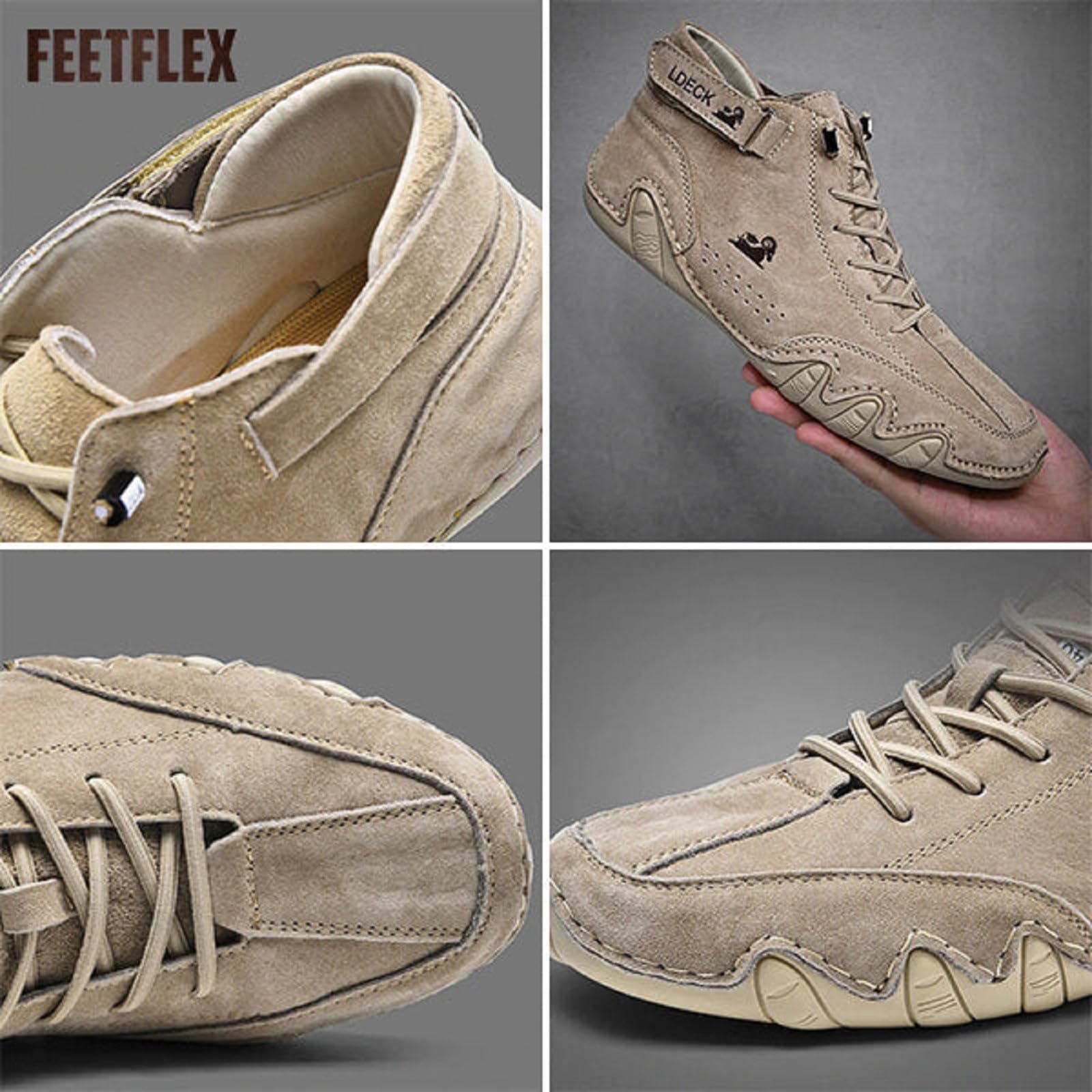 Feetflex Scarpe da Uomo,Feetflex Scarpe da Uomo Ldeck, Stivali Alti Scarpe da Ginnastica Casual,Antiscivolo Traspirante Feetflex Scarpe da Uomo