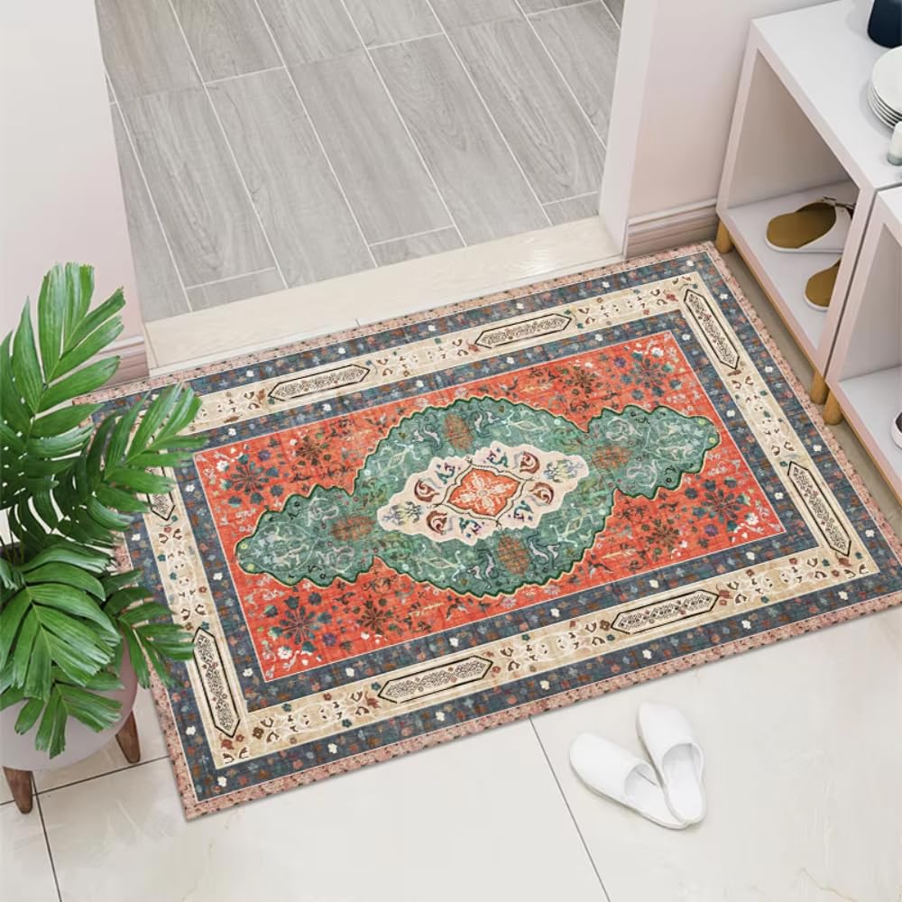 Tapis de porte rétro bohème de bienvenue antidérapant pour entrée et salon