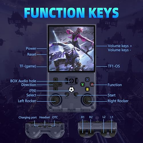 Miniatura 4 de R36MAX - Consola de juegos portátil retro de 4.0 pulgadas con 64GB de videojuegos clásicos incluidos, compatible con más de 30 simuladores, consola