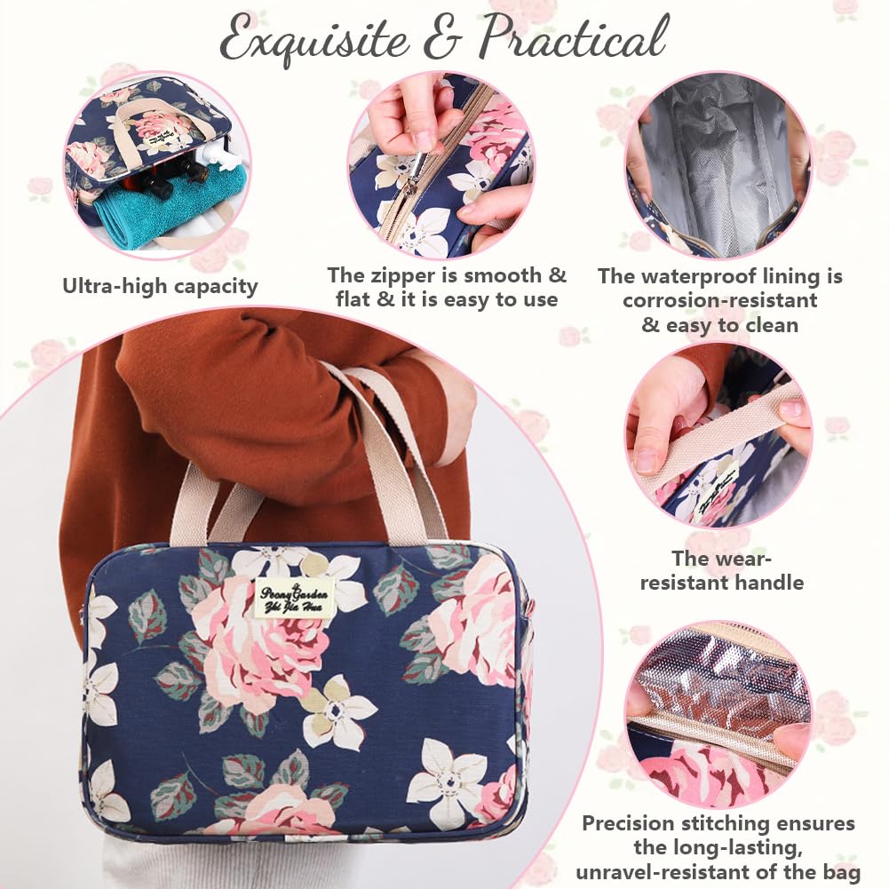 Aucuu Toiletry Bag, Large Full Size Toiletry Bag, Travel Hand-Held Make up Wash Bags, Portable Waterproof Toile-Try Kit, Bathroom Storage Case, Cosmetic Organizer for Travel, Camping for Women Girl - 2