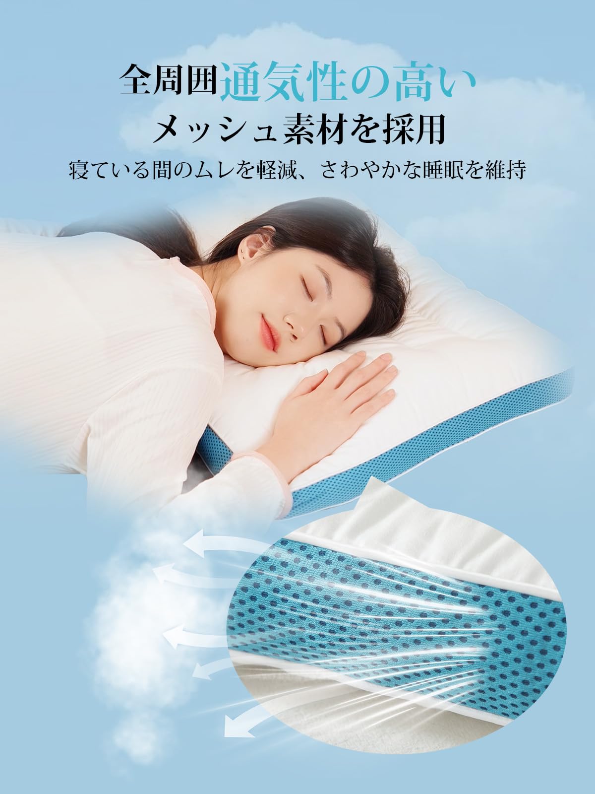 Amazon｜VHV 枕 首が痛くならない 綿100% 高密度生地 抗菌効果 低め