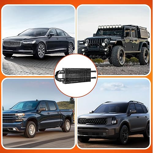 Vista 43 de BARTOO Kit universal de enfriador de aceite de transmisión de 5/16 pulgadas, kit de enfriador de aceite de aleta y tubo de 6 pasos de aleación