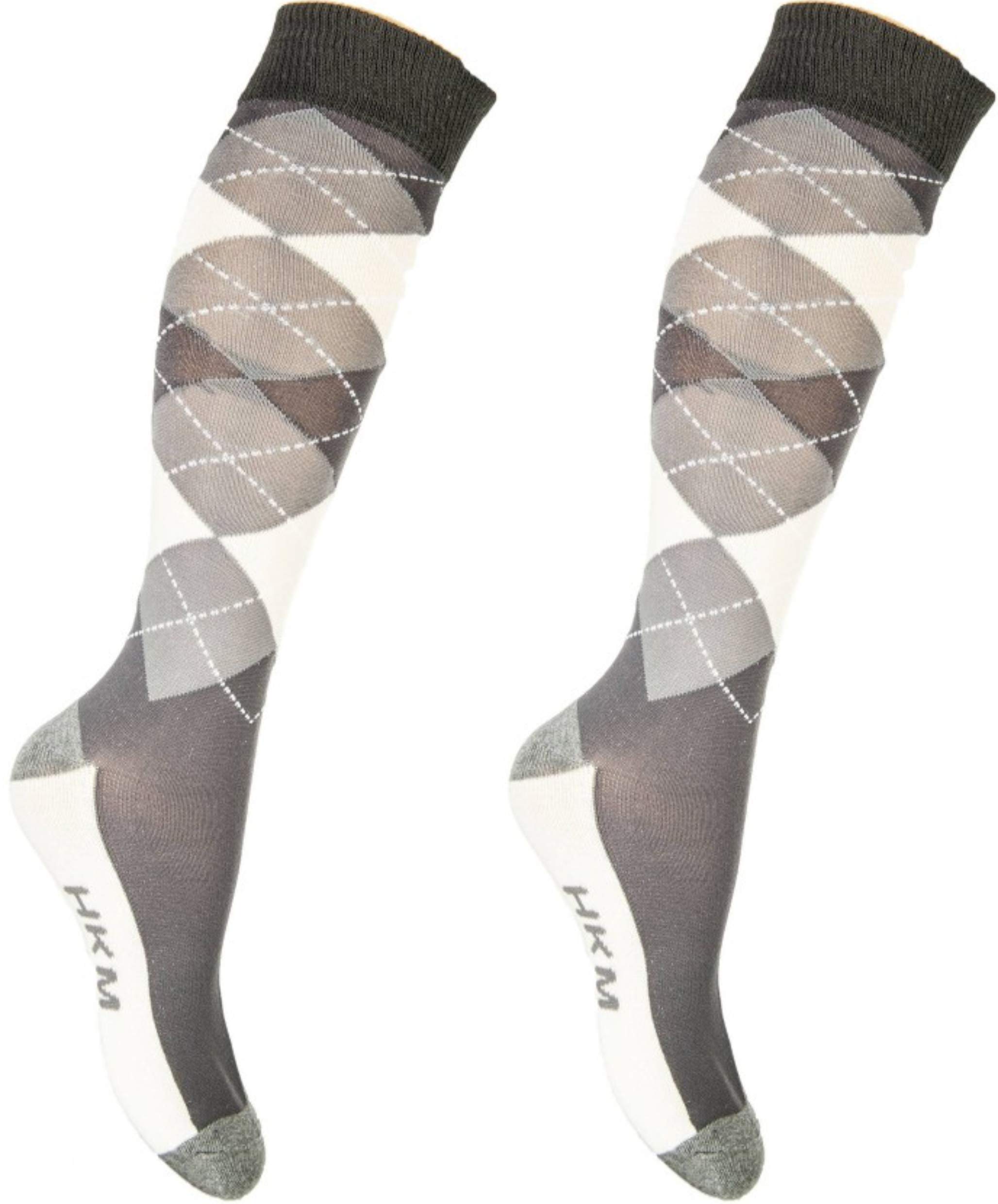 HKM Reitsocken -Check Classico- Socks Grey/Vanilla - 9518 S