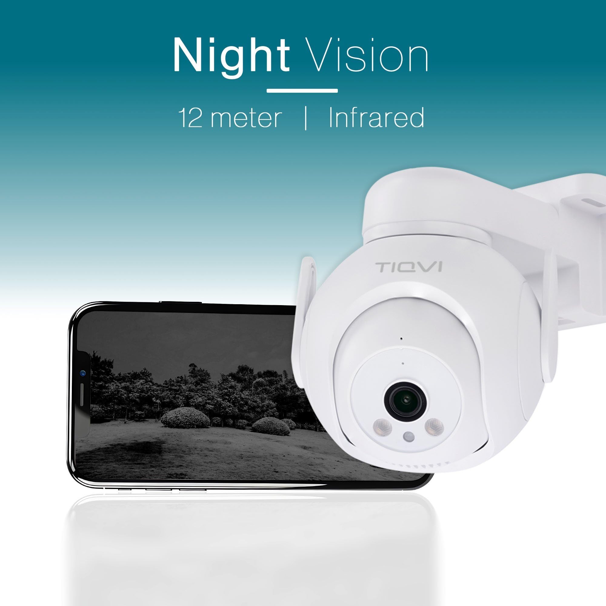 Zewnętrzna kamera WiFi Smart PTZ, 1080P, Dualband (2,4 / 5 GHz), noktowizor na podczerwień, wykrywanie ruchu, dwukierunkowy dźwięk