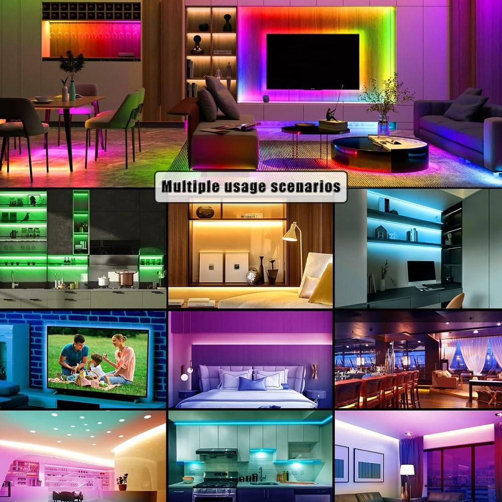 Striscia luminosa a LED per TV, rgb5050 luce di striscia di gioco ambientale con app intelligente e telecomando, striscia di illuminazione ambientale TV modalità musica, striscia luminosa a led per