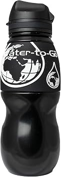 WATER TO GO Classic BPA-Free Water Filter Bottle & Purifier, 750ml, Black | Removes 99.99% of viruses, bacteria, parasites, chemicals & microplastics. BPA-free, leakproof - travel, hiking & cycling.