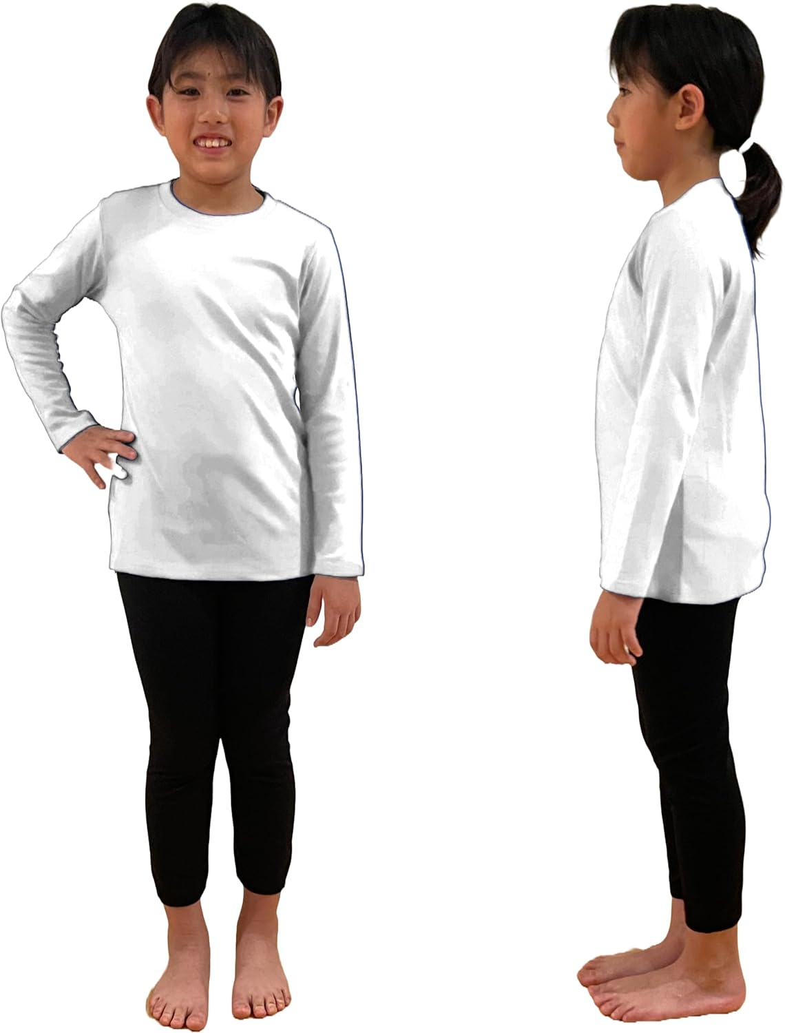 COUVER Soft Cotton Baby & Girls Crew Neck Solid/Stripe Long Sleeve Shirts