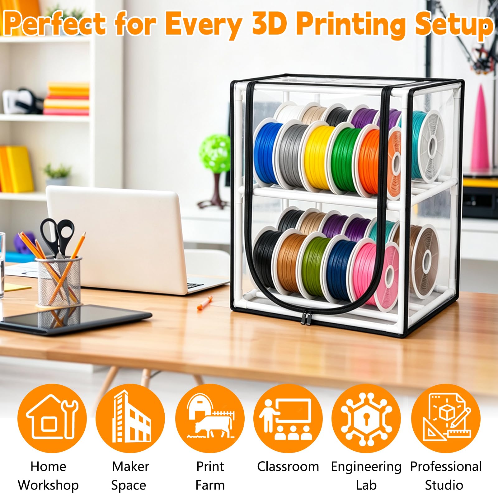 Scatola per filamenti per stampante 3D, può contenere fino a 20 rotoli