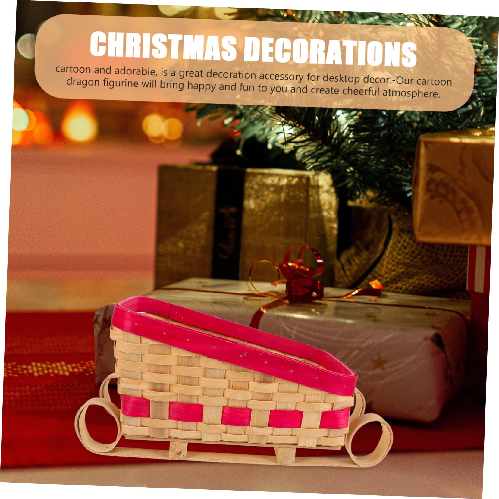 Amosfun 2St exquisiter Schlittenschmuck weihnachtlicher aufblasbarer schneemann Schlittenverzierung weihnachtsbasteln weihnachts basteln Weihnachtsschlittendekoration rot