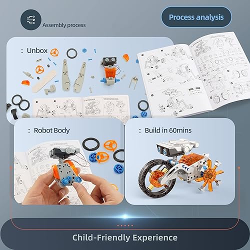 Miniatura 5 de Kit de robot STEM 12 en 1, juguetes para niños de 8 a 12 años, 12 a 16, para construir robots de bricolaje, kits educativos de ciencia STEM para