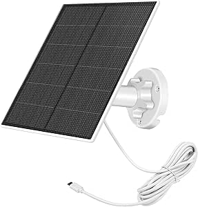 LongPlus Solar Panel for Outdoor Camera Wireless Camera, IP66 Waterproof 5W Solar Panel with 10Ft Micro USB Charge Cable, Power Supply for Security Camera (Type-C Port) asin的图片