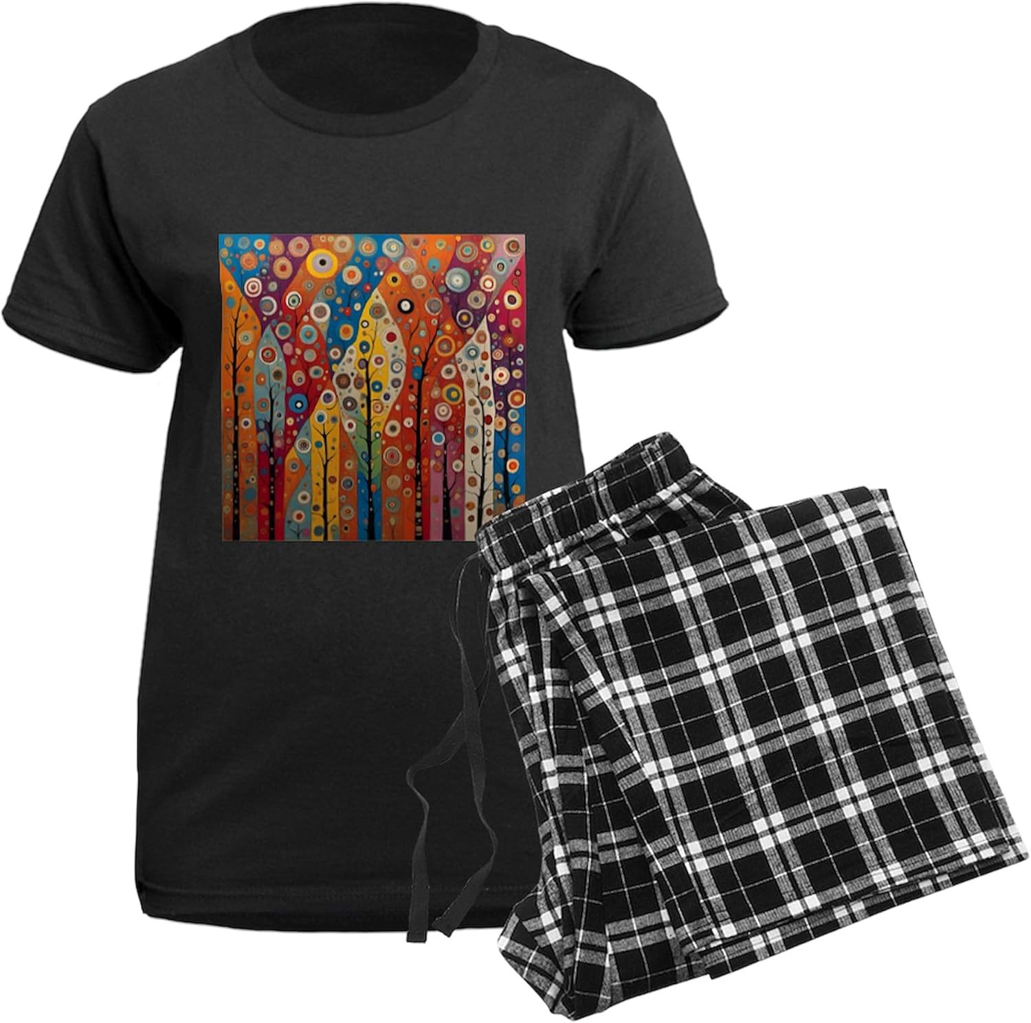CafePress Colourful Autumn Forest Pajamas Womens Novelty PJ Sleepwear